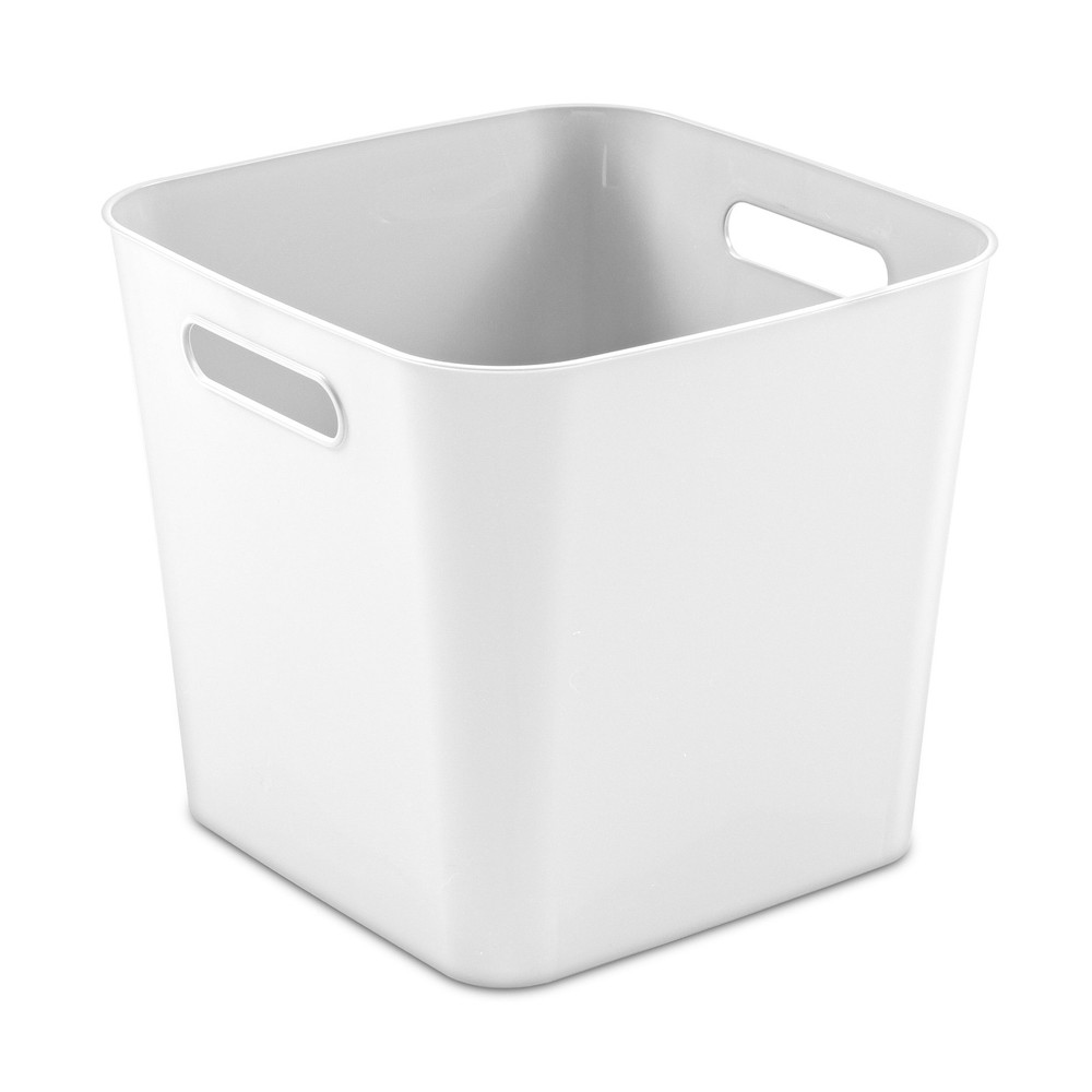 6 pack Cube White Plastic Storage Bin 11 in x 10 in