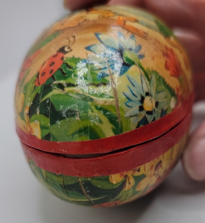 West German Easter Egg Candy Container 3" Vintage.