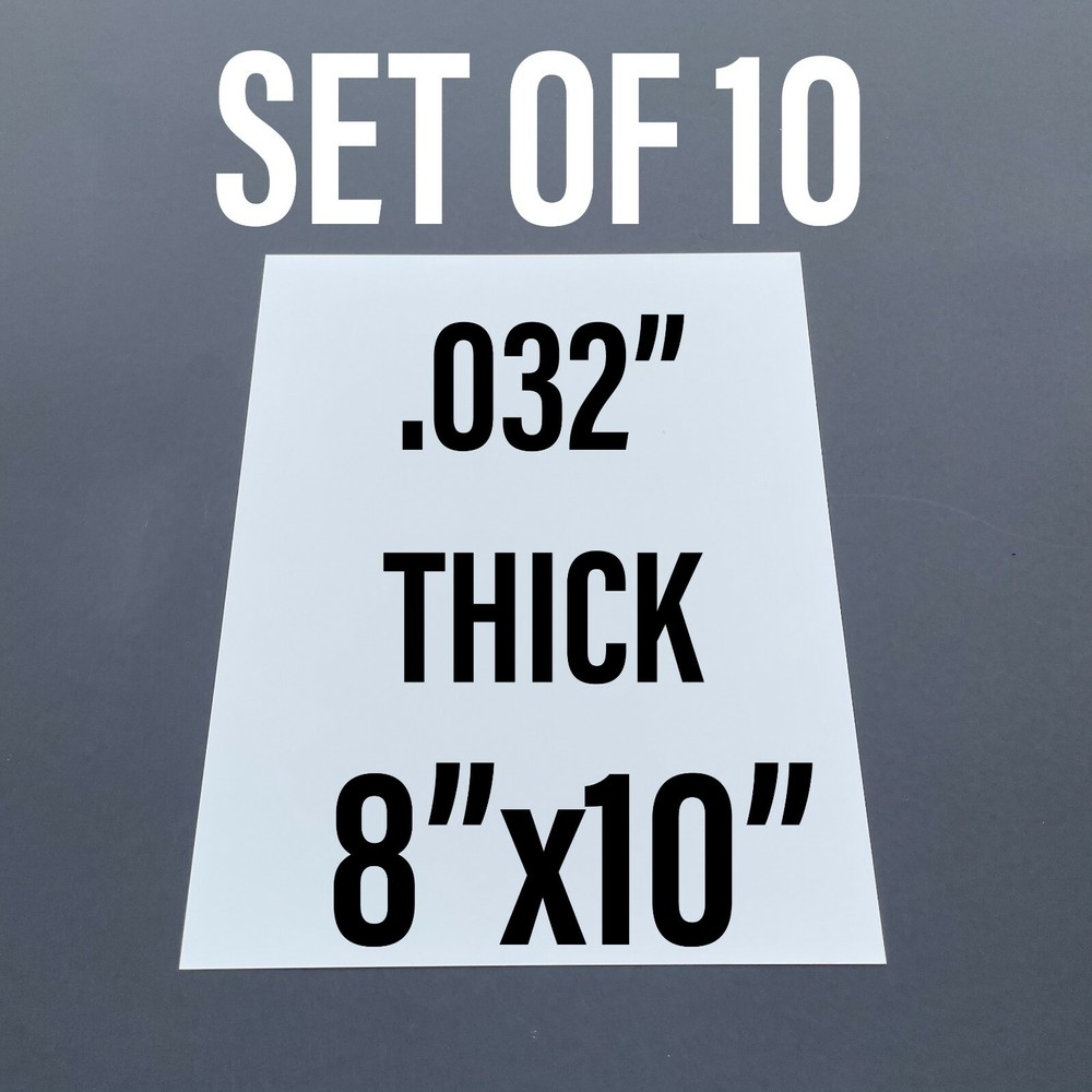 8"x10" .032" THICK Gloss White Aluminum Sublimation Blank SHEETS - Square Cut