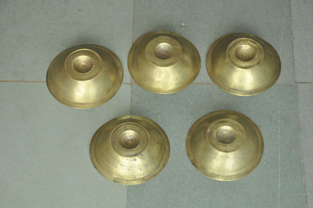 5 Pc Vintage Brass Solid Fine Quality Handcrafted Round Bowls