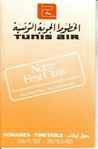 Tunis Air timetable 1982/11/01