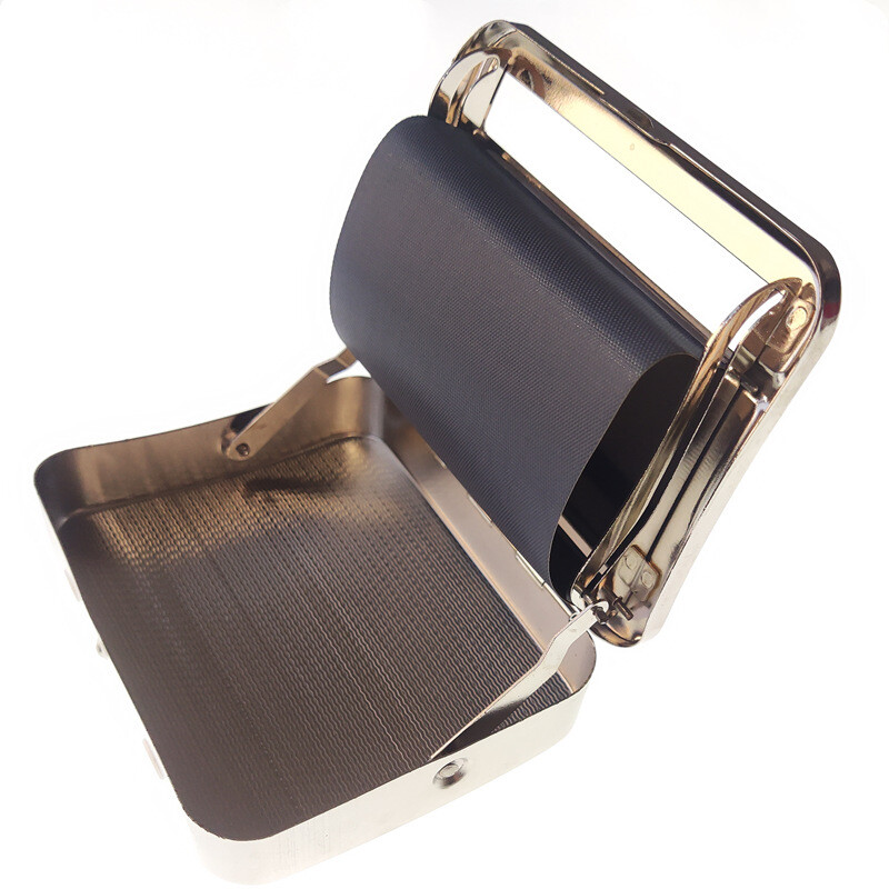 SILVER AUTOMATIC ROLLING Machine Tin Box Metal Roller Cigarette Tobacco Roll
