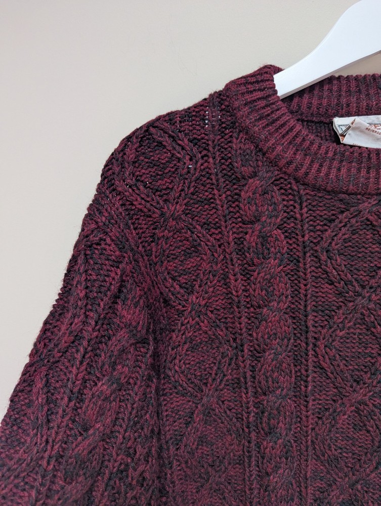 Rugged Trail Cable Knit Chunky Jumper Pullover Size Medium Burgundy