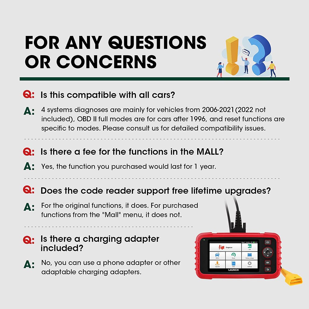 LAUNCH OBD2 Scanner CRP129X Car Diagnostic Tool TPMS/Oil/EPB/SAS/BMS Code Reader