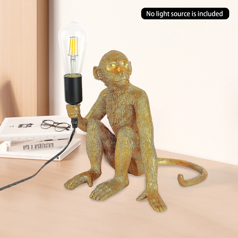 Gold Monkey Table Lamp Sitting Monkey Light Bedroom Monkey Table Light Gift