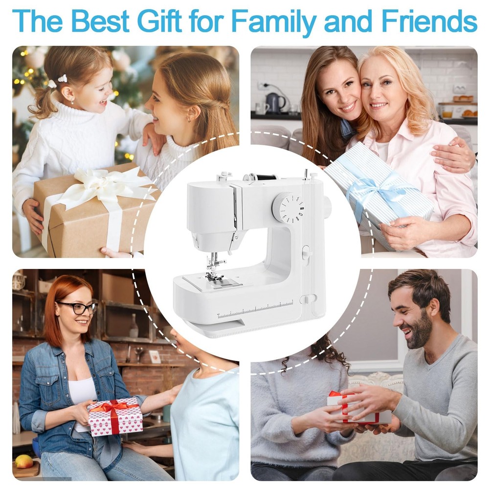 Sewing Machine, Sewing Machines for Beginners with Lights, Forward&Reverse Kn...