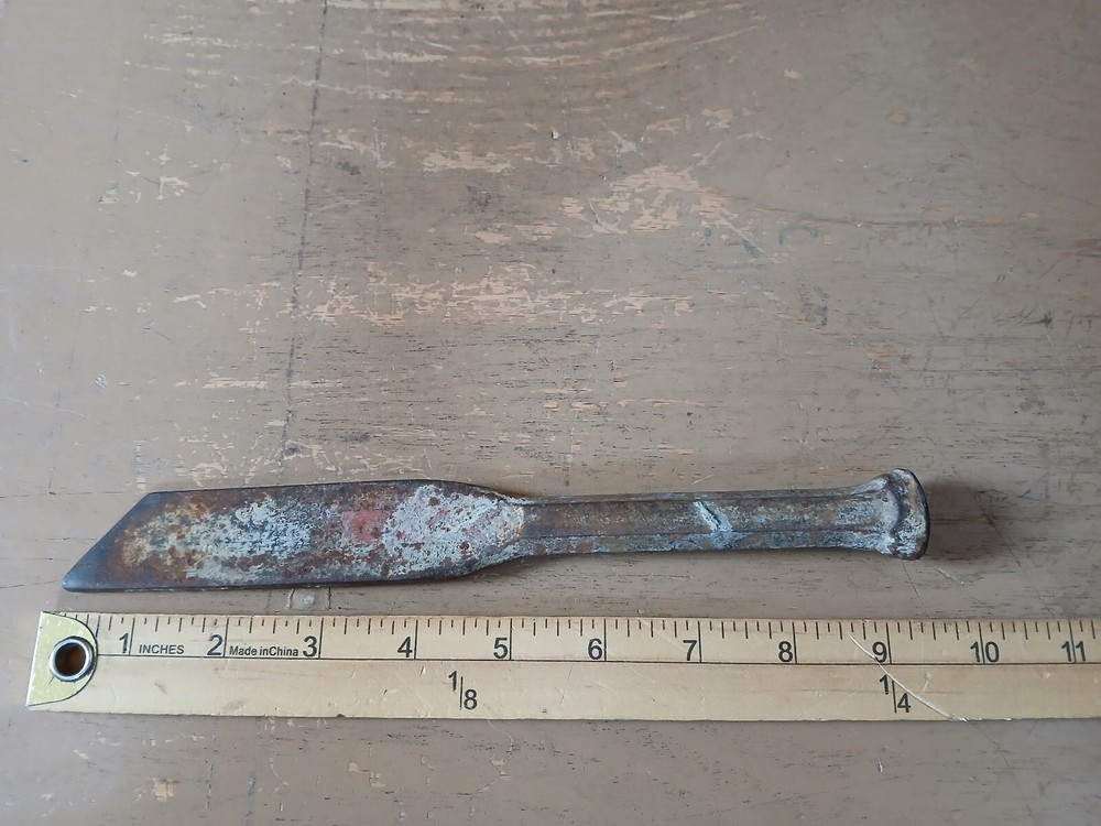 Vintage Chisel with Angled Tip - Used 9.5" Long