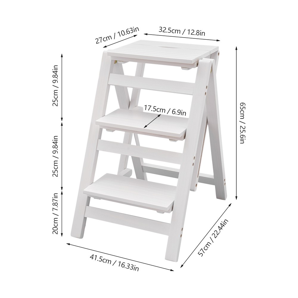 22.44*16.33*25.6 in Trapezoidal Step Stool, 3 Step Ladder, Folding Step Stool
