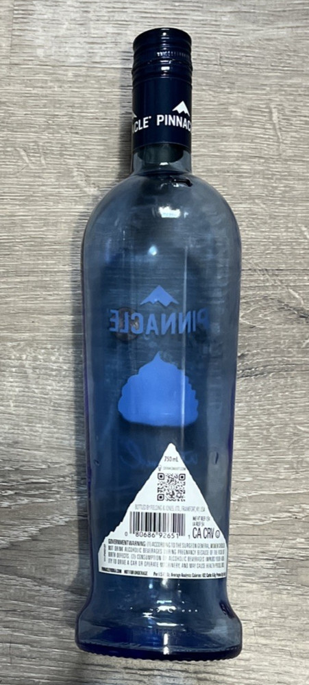 PINNACLE - Whipped Vodka - Blue Bottle - Empty - 750ml