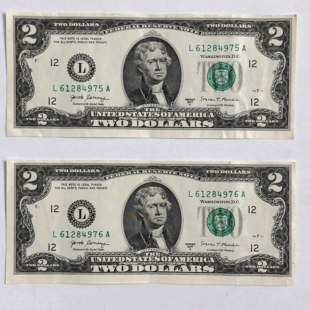 2017A $2  Miscut Error - Misalignment With Consecutive Numbers