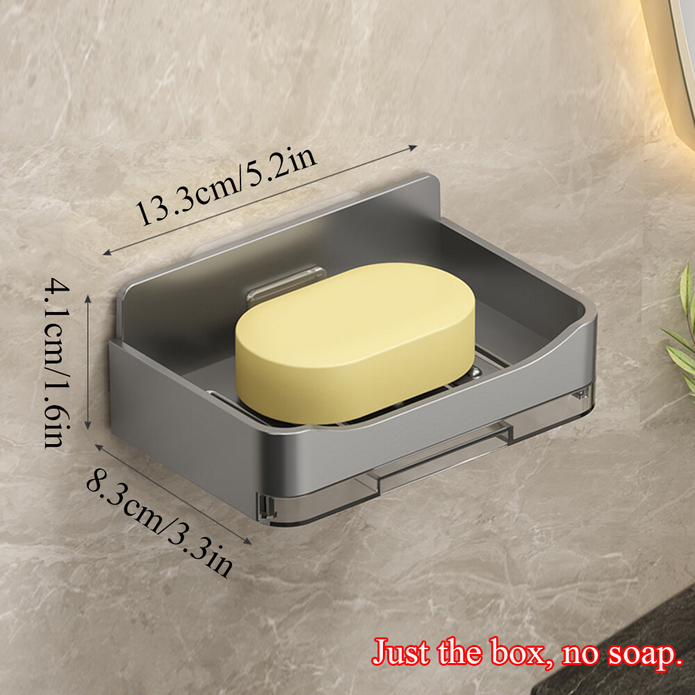 Double Layer Wall Mounted Soap Dish Holder Bathroom Shower Plastic Soap Case⇖
