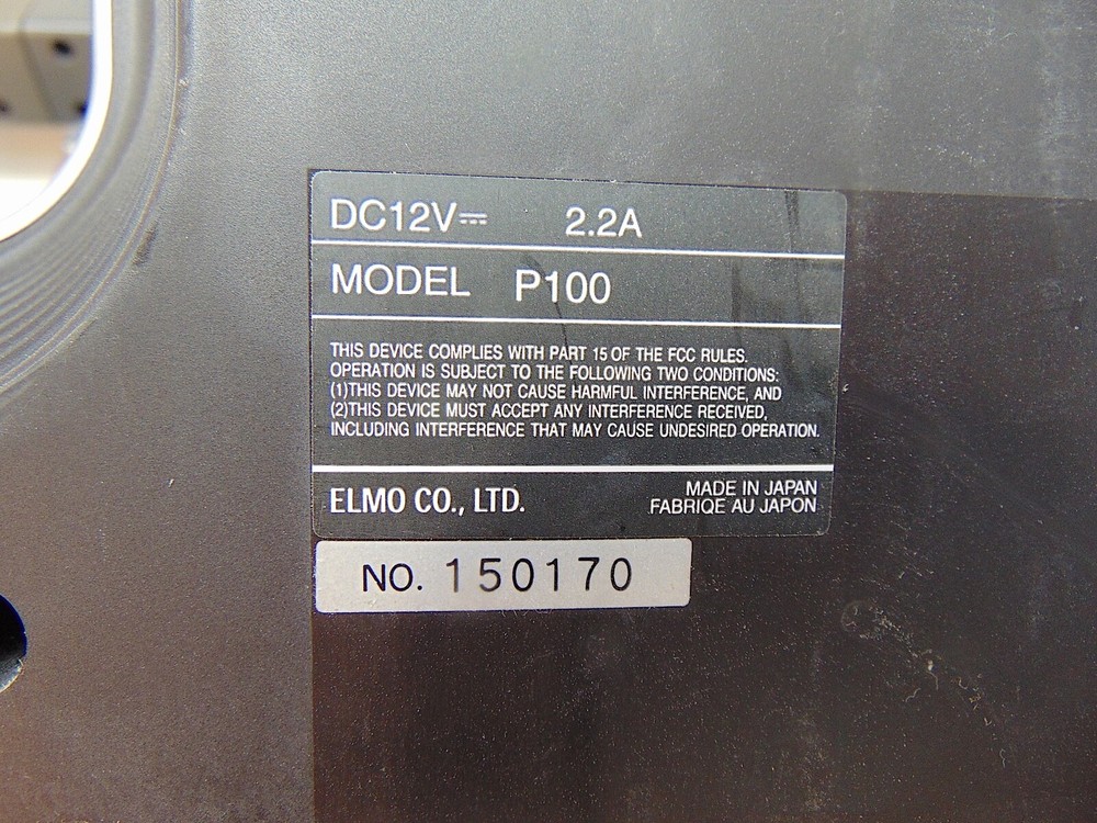 Elmo Visual Presenter Projector Model P100 - With Remote-Works Good - S7089