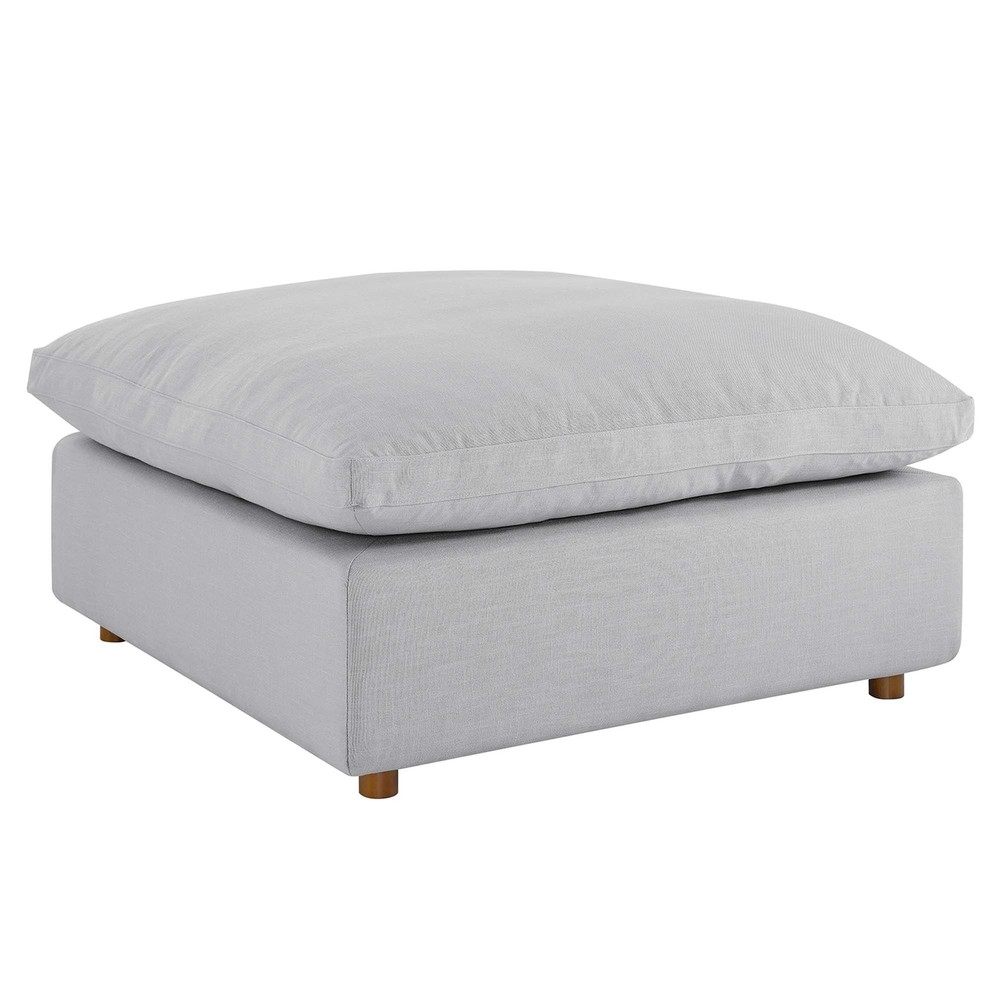 Modway Commix Down Filled Overstuffed Ottoman in Light Gray