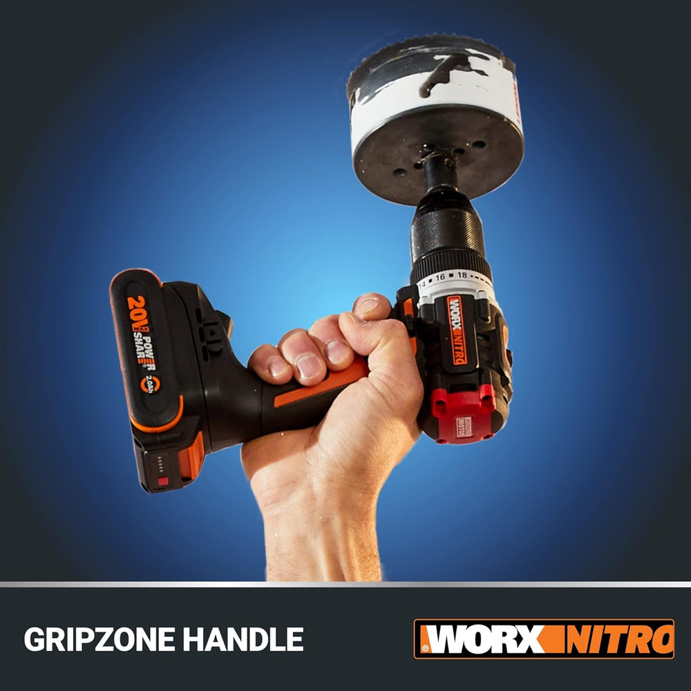 Nitro 20V Cordless 1/2" Drill Driver with Brushless Motor, Compact & Lightweight