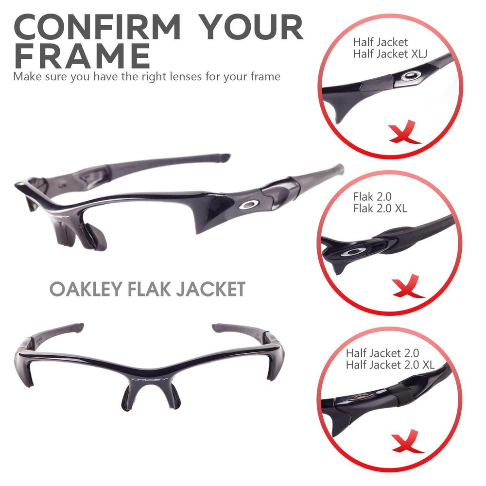Walleva Replacement Lenses for Oakley Flak Jacket Sunglasses - Multiple Options