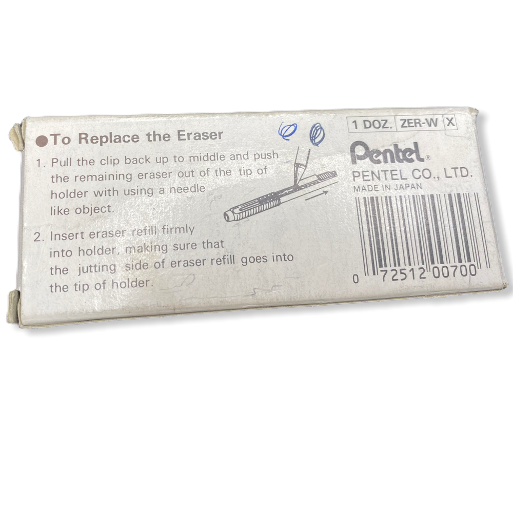 Vintage Pentel Clic Eraser refill 12pc Zer-W X