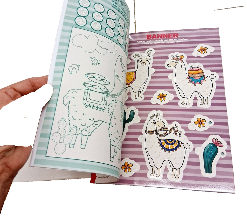 Llama Coloring & Activity Book-Punch Out Projects
