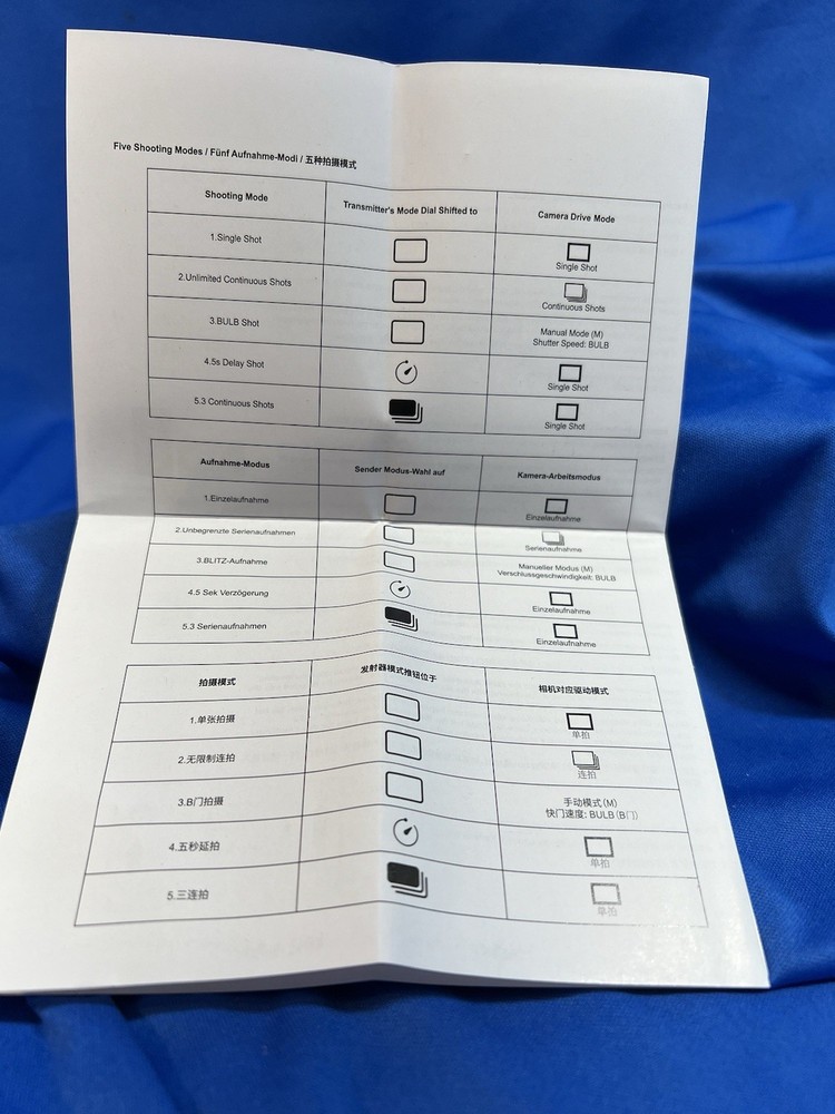 NIB open box Profezzion wireless remote control camera shutter release, 4 AAAs