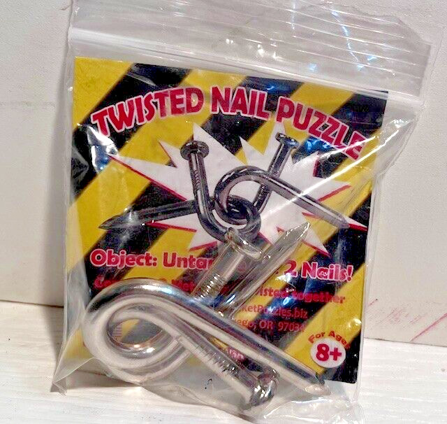 Twisted Nail Puzzle - Brain Teaser Game *New in Pkg