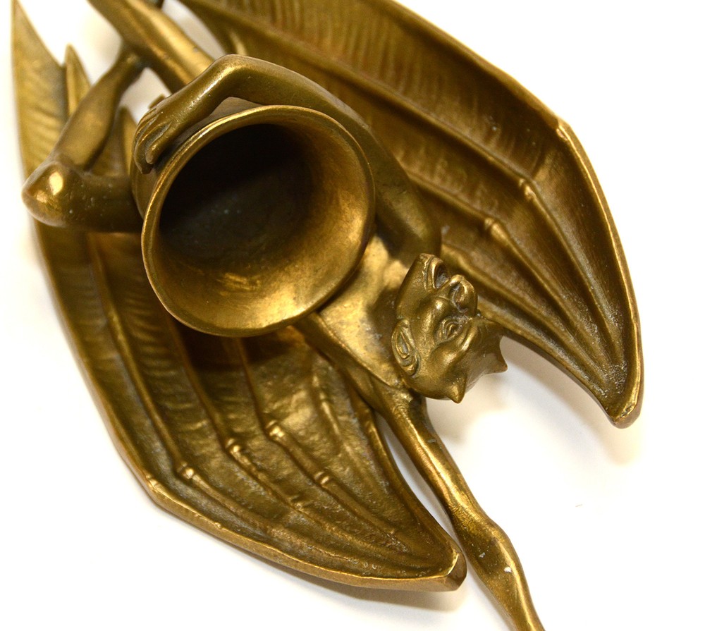 Vienna Bronze Hanging Devil Figure Match Holder