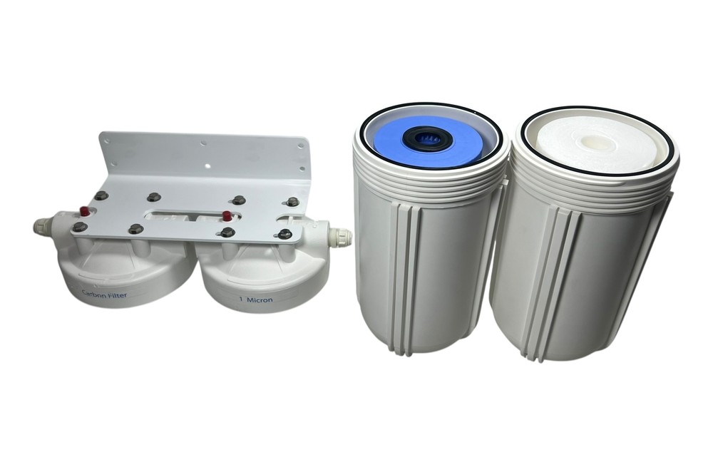 Blue Water, Pre Filter Assembly, w/ Carbon Filter & 1 Micron Filter, NEW