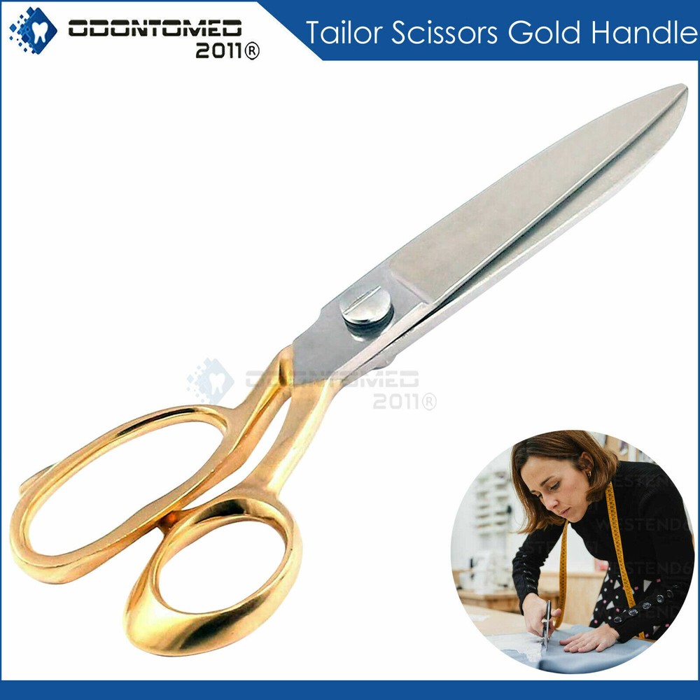 Tailor Sci 10." Heavy Duty Upholstery Carpet Shear Tailor Scissors (Gold Handle)