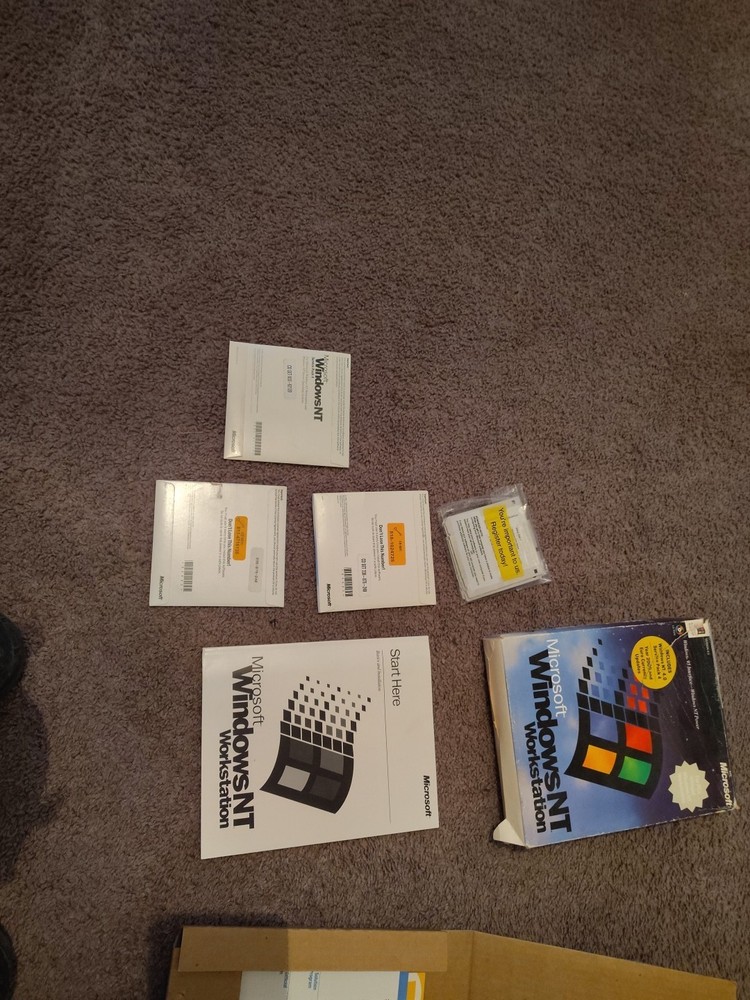 Microsoft Windows NT Workstation 4.0 CD Full Version w Key Retail Box Used!!