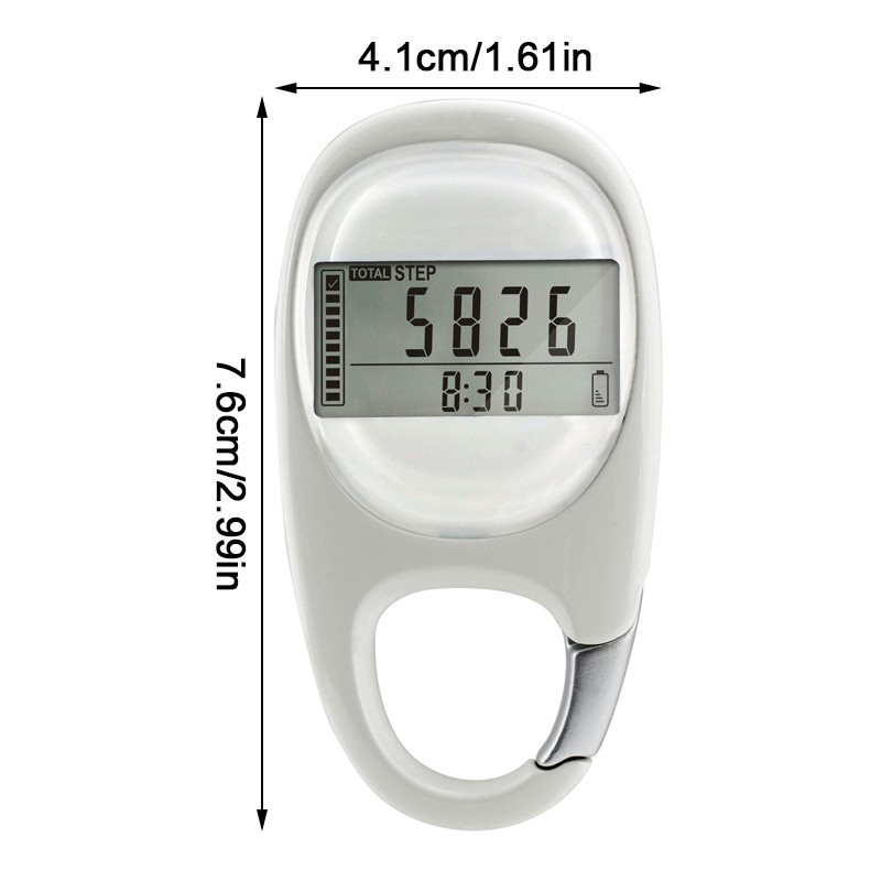Simple LCD Display Walking Step Counter Clip on Step for Walking 3D Pedometer