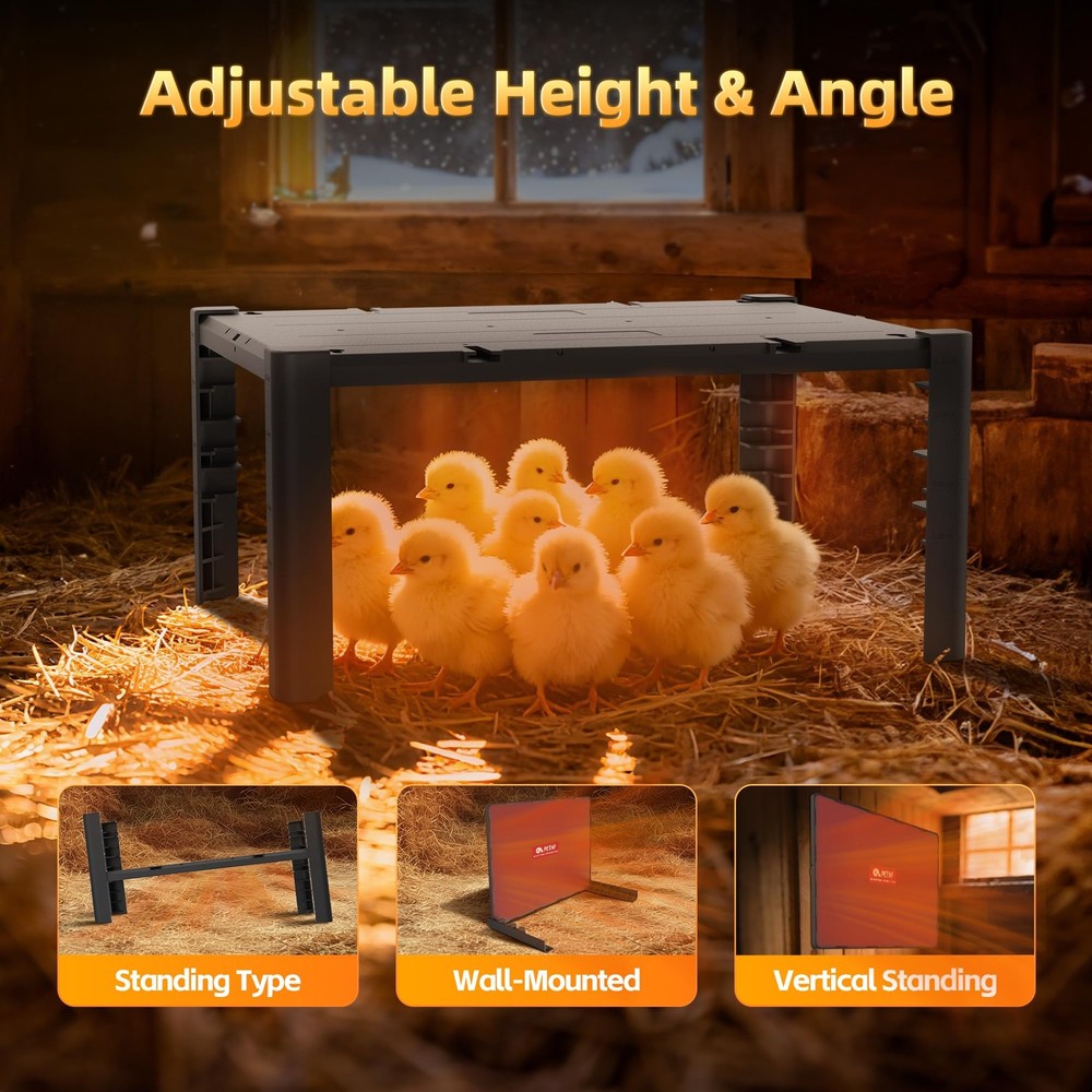Brooder Plate for Chicks Adjustable 95–167℉ Temperature Height Adjustable