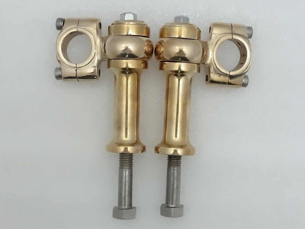 Universal Motorcycle Brass 1" Handlebar Risers Clamp (3" Rise Approx