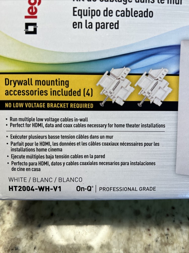 Legrand HT2004-WH-V1 In-Wall Low-Voltage Cable Access Plate Kit