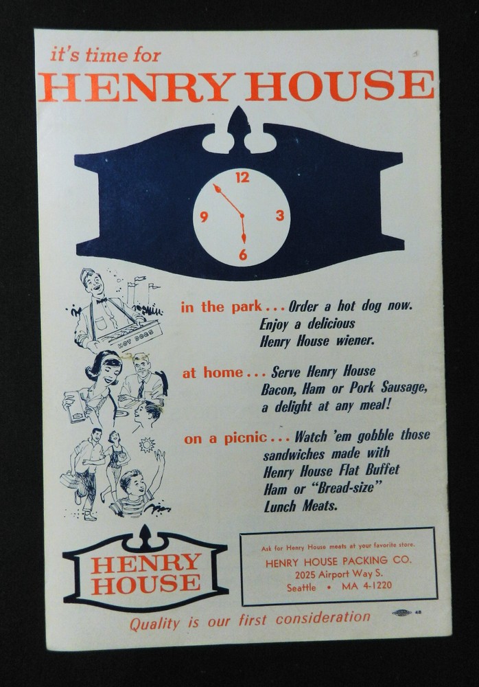 1965 Seattle Angeles Baseball Program i