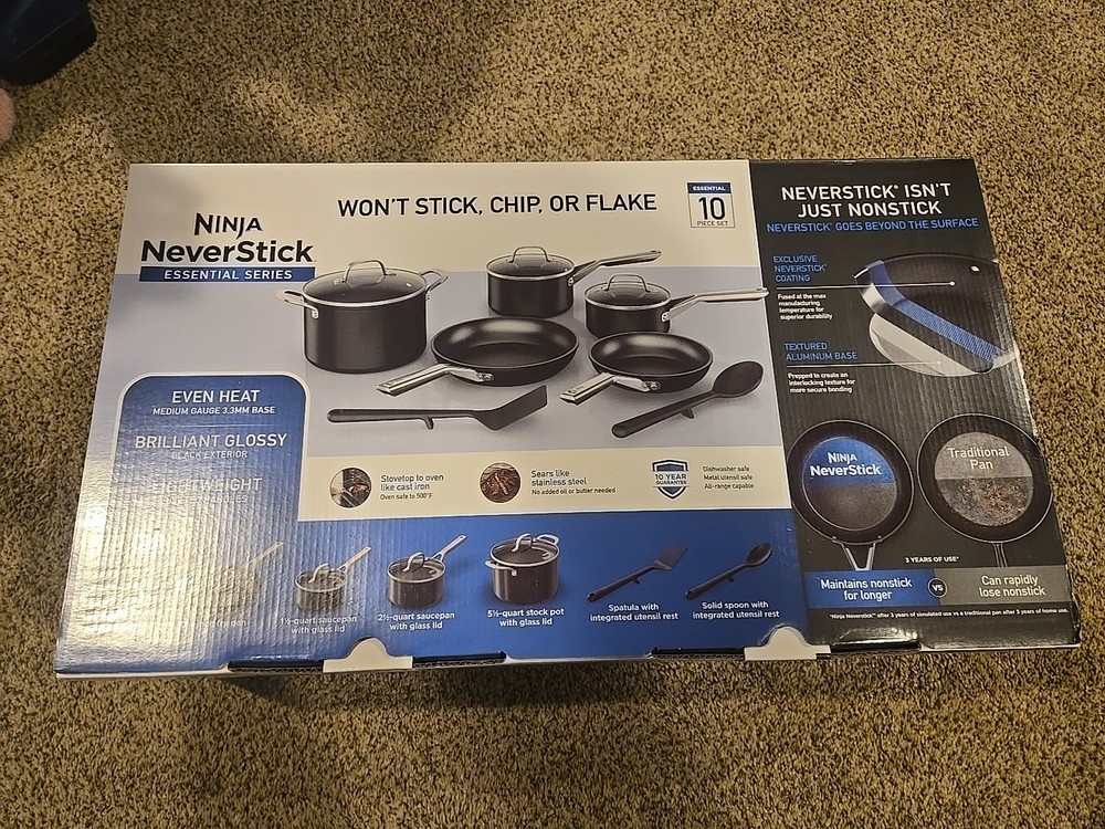 New Ninja NeverStick Essential 10-Piece Cookware Set, C19010