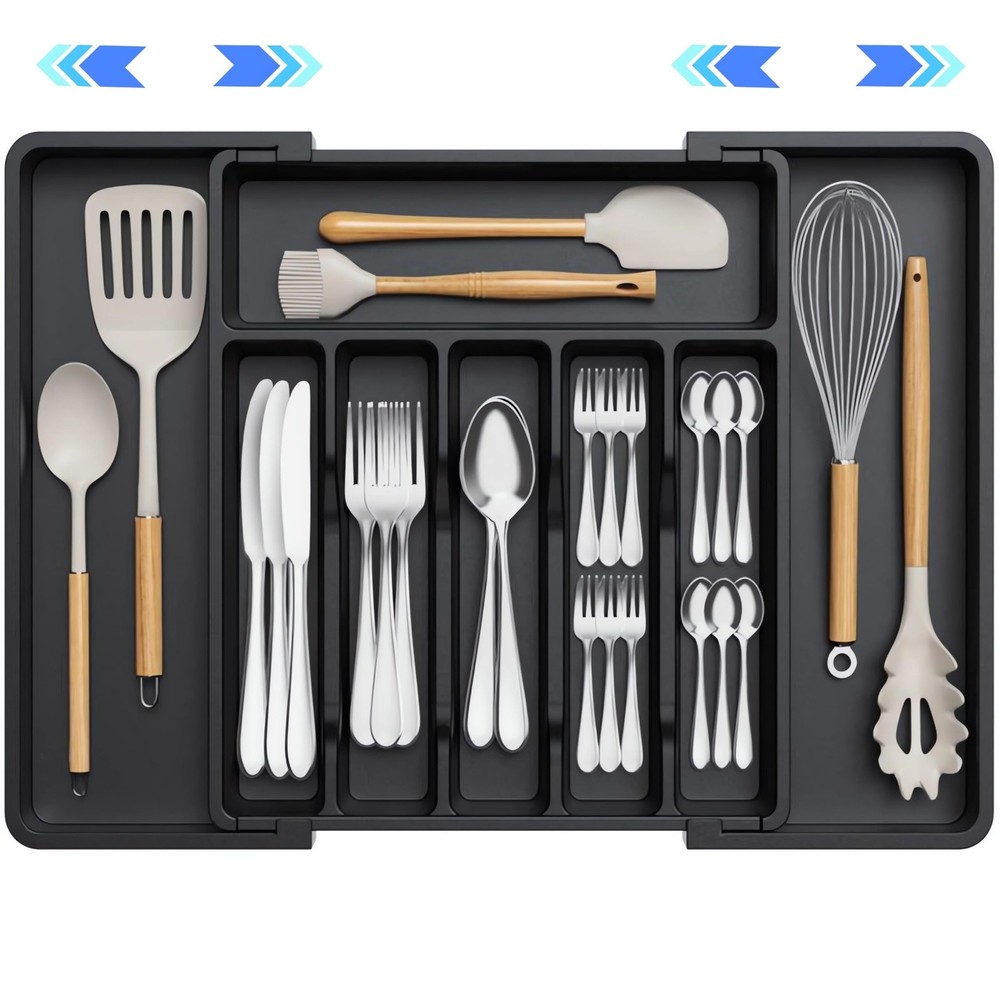 Flatware Organizers - Kitchen Drawer Organizer for Utensils and Silverware Ex...