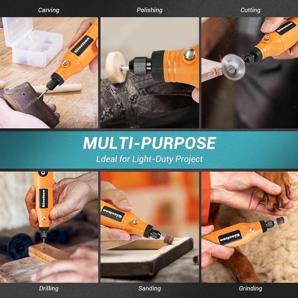Versatile Cordless Rotary Tool - 5 Speed, 70 Accessories for Precision Work