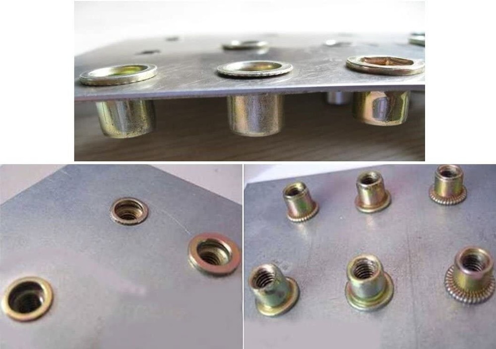 830Pcs Rivet Nuts M3 - M12 Carbon Steel Rivnut Insert Nutsert Threaded Flat Head