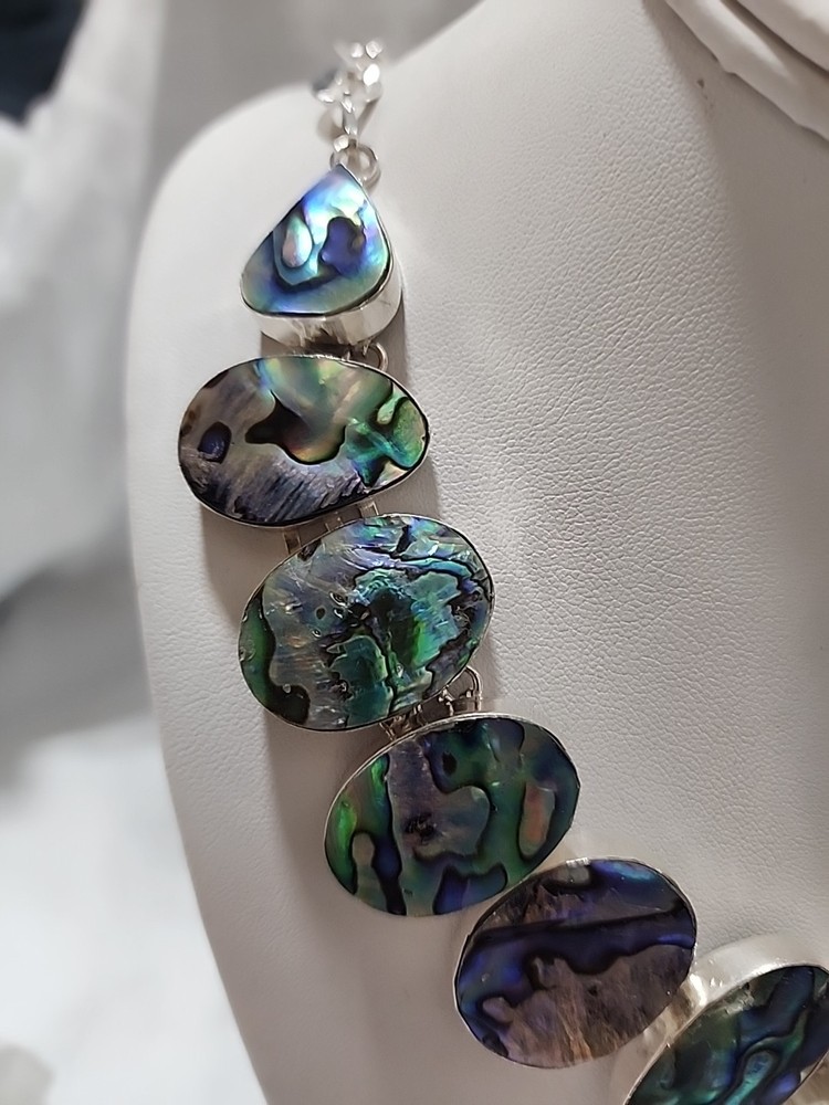 sterling silver abalone shell 24 necklace