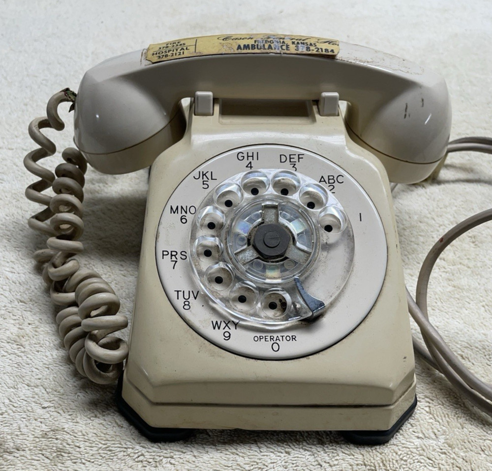 Vintage Rotary Phone Tan