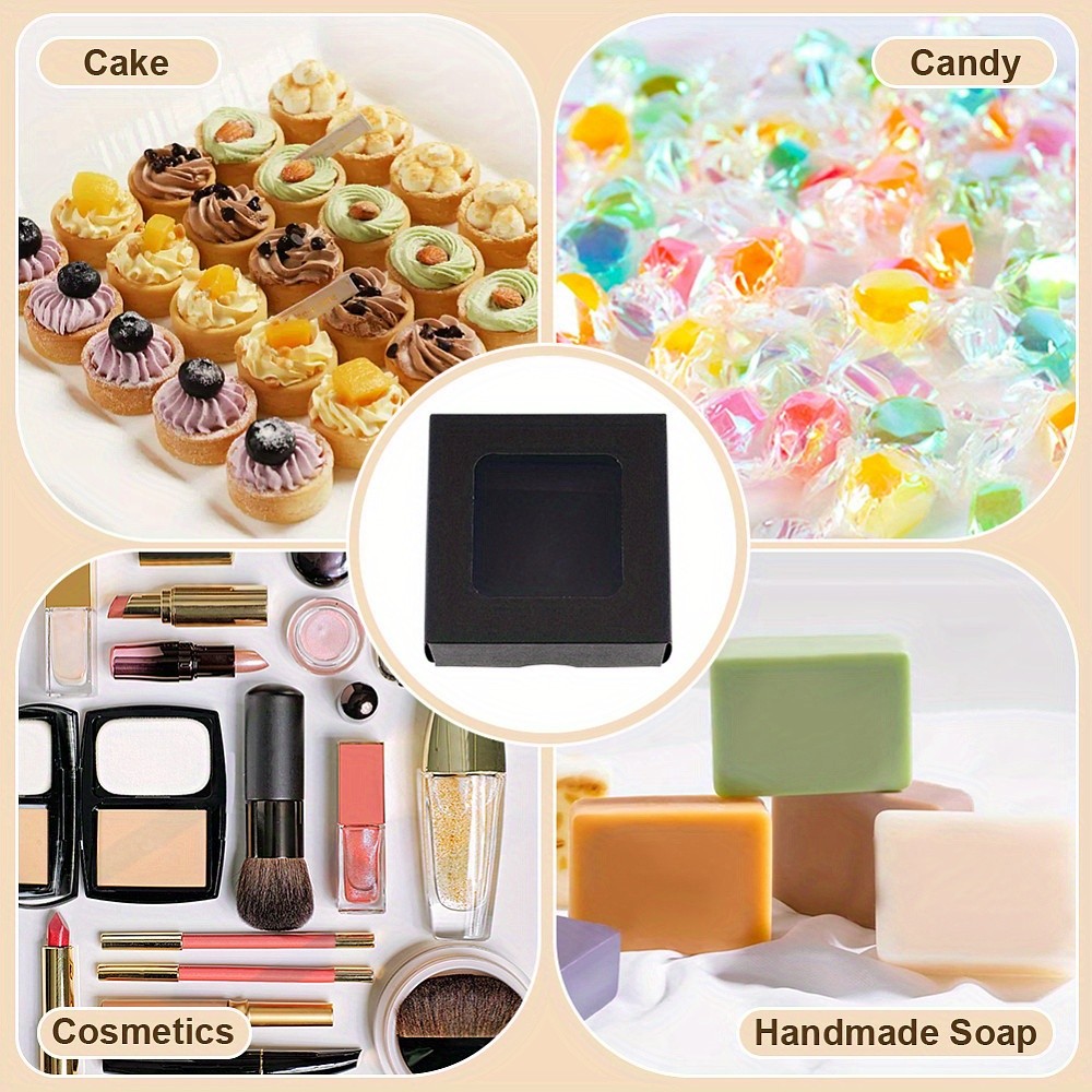 20pcs Square Kraft Paper Storage Gift boxes Visible Winbow Gift Packaging Case