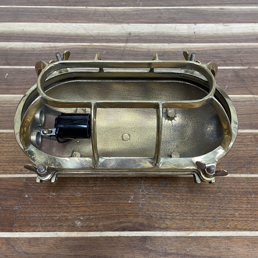 Oval Cast Brass Ceiling Or Wall Light - No Glass