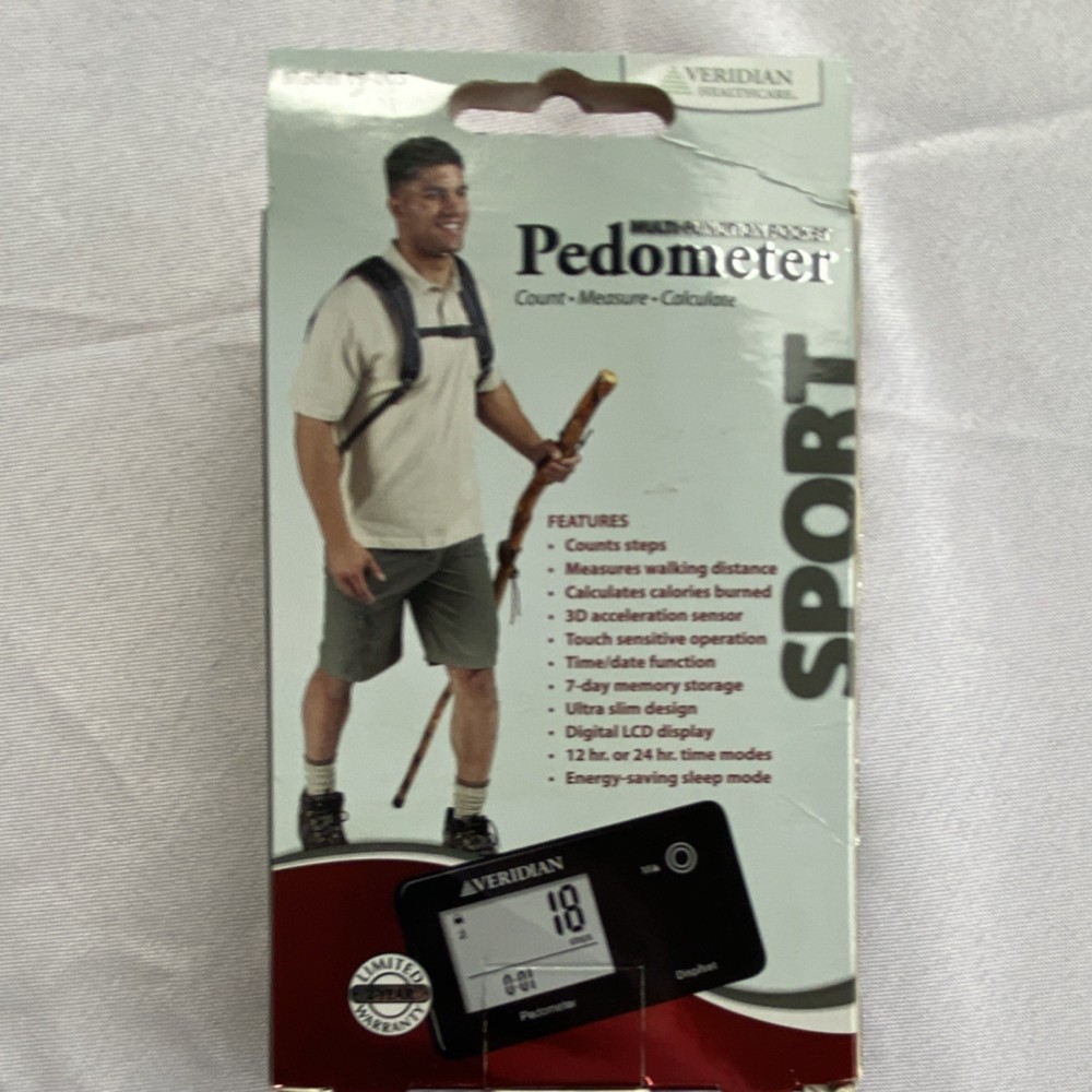 Veridian Healthcare Multi-Function Pedometer 3D Sensor, Steps, 92-19006