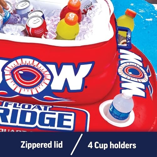 - Inflatable Float Fridge - Cooler For Pools, Lakes, & Oceans - 4 Cup Holders