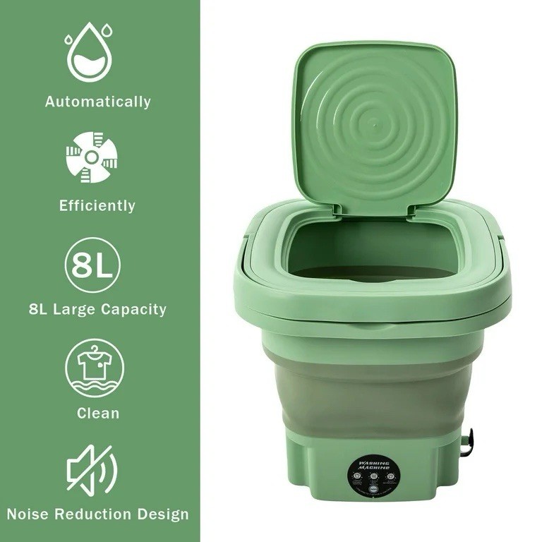 Mini Folding Washing Machine 8L/16L Portable Top-Loading Foldable Touch
