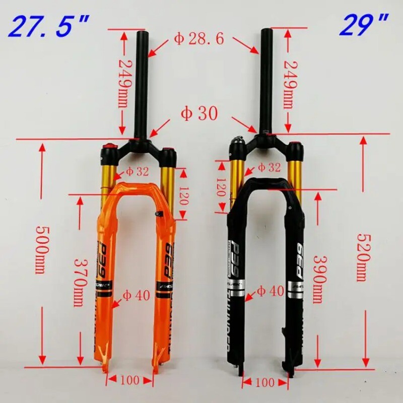 27.5 29" Mountain Bike Air Fork Shoulder Control Wire Control Damping Front Fork
