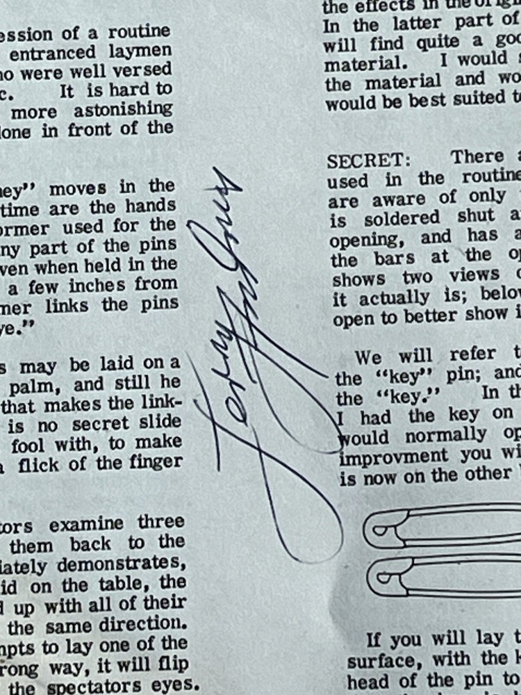 Autographed Jerry Andrus Linking Pins