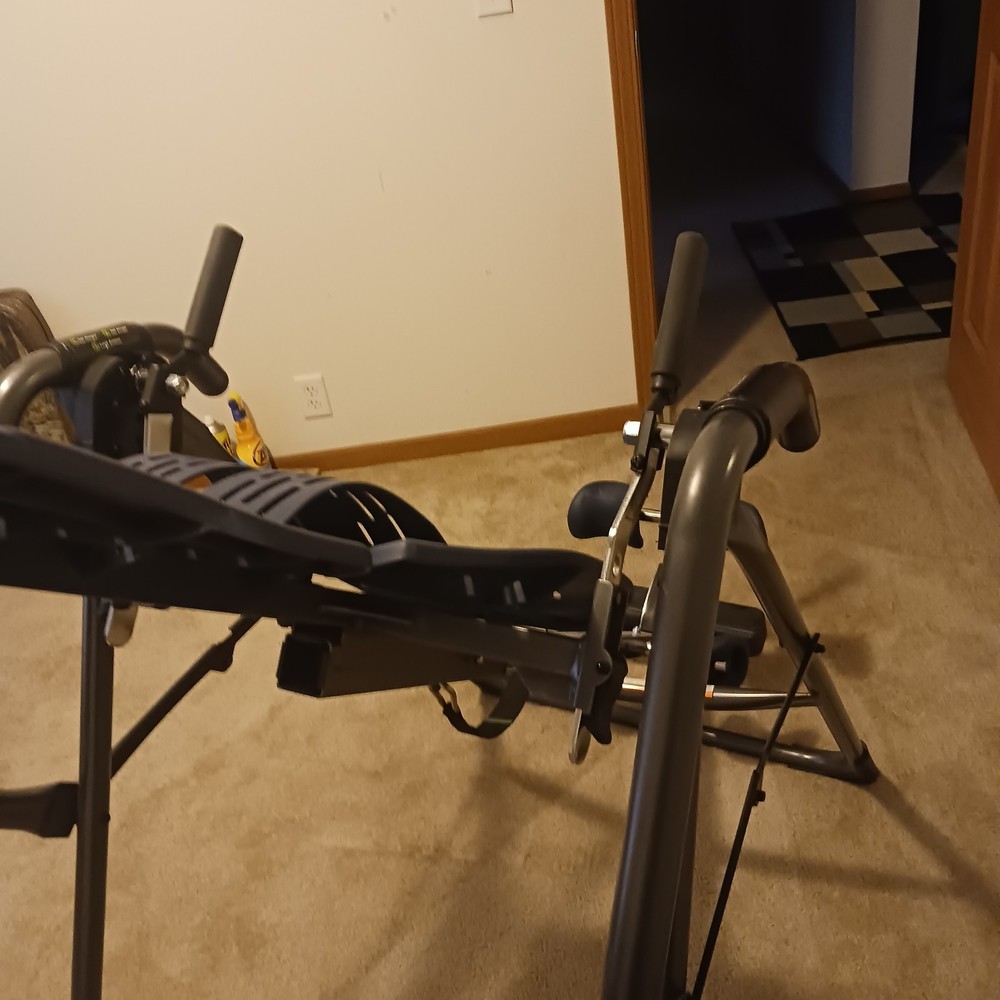 Teeter Inversion Table Adjustable Foldable Padded Blue Black Hand Grips