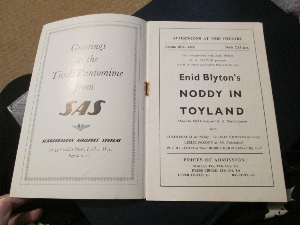 Princes Theatre TIVOLI'S PANTOMIMETEATER 1957 Programme