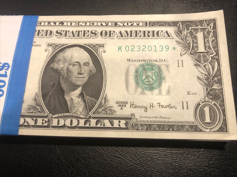 1963A One Dollar Star Bill Uncirculated Sequential Star Note ($1) UNC - 1 Note