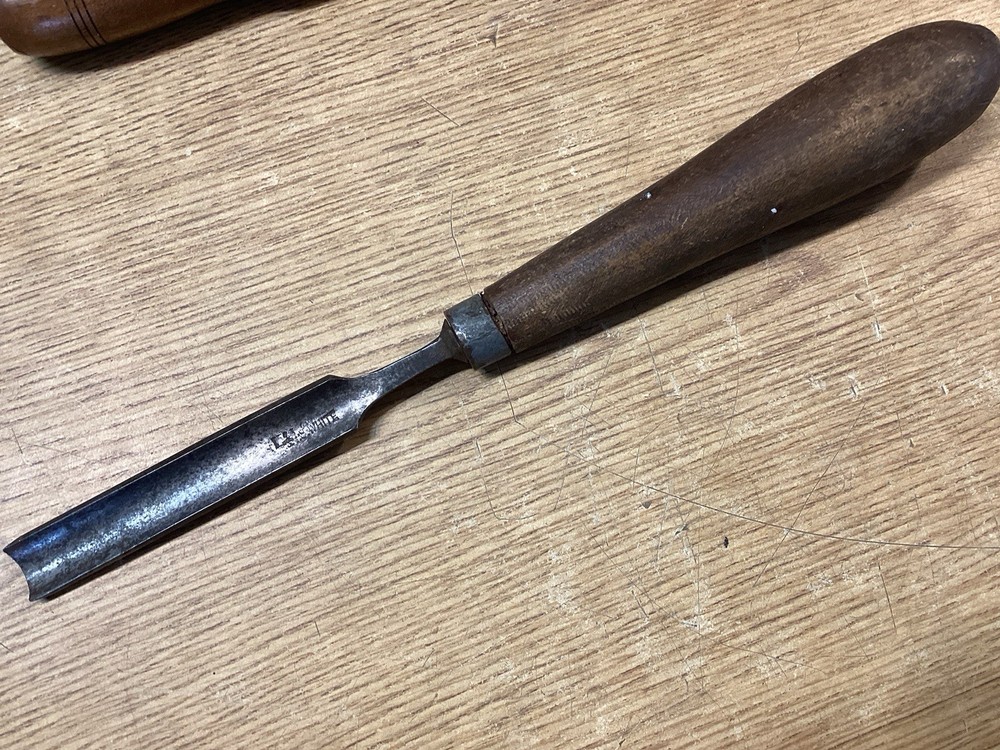 2 Antique L&I. J. White 1/2" And 3/4” Gouges 13” And 14” Long