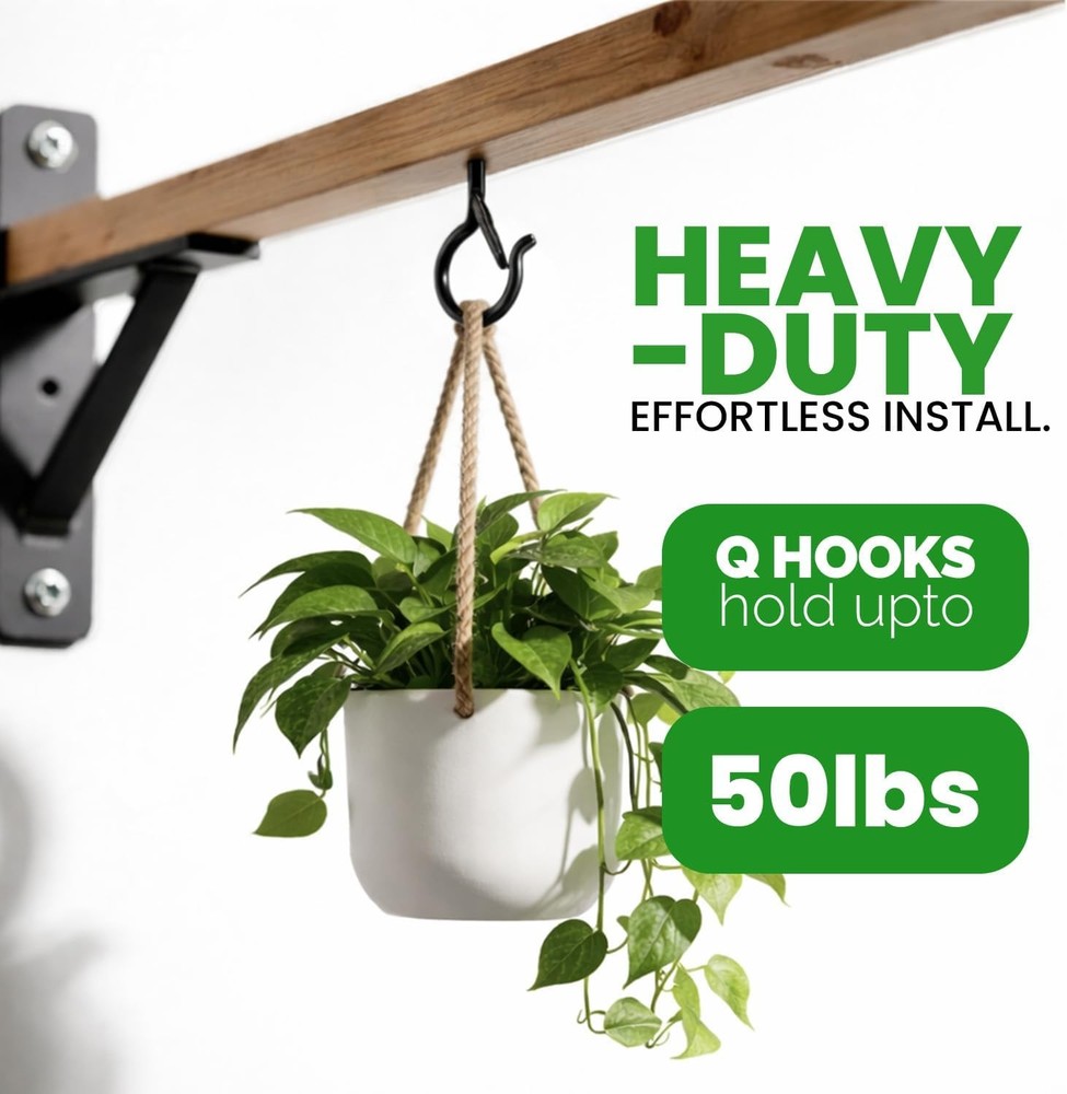12 Pack Ceiling Plant Hooks with Safety Buckle